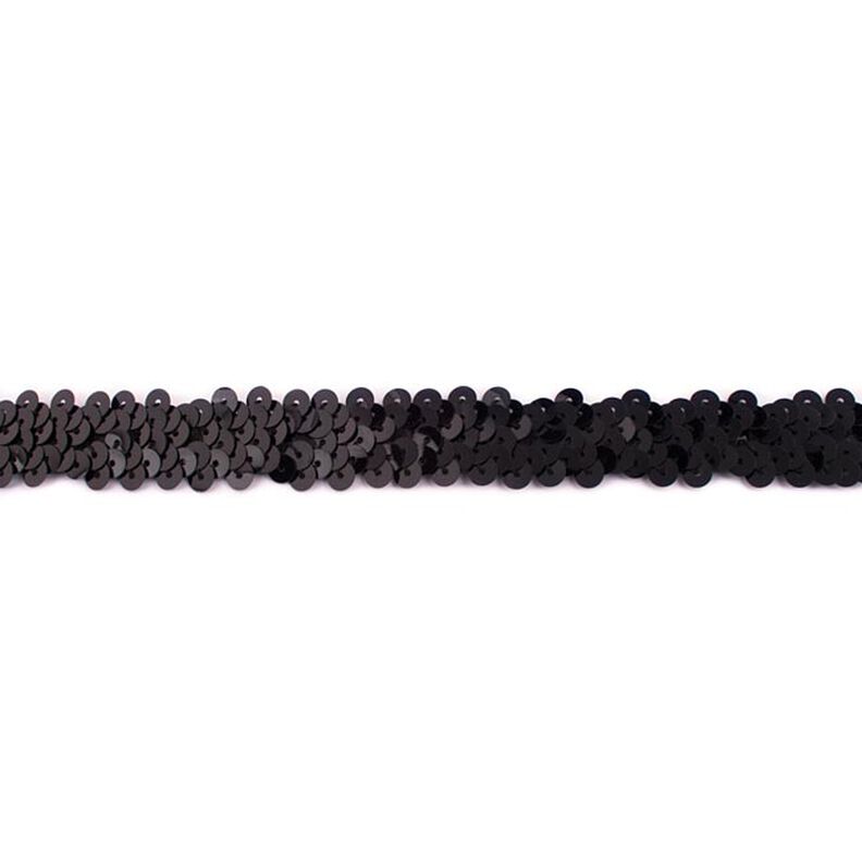 Elastisk pailletbånd [20 mm] – sort,  image number 1