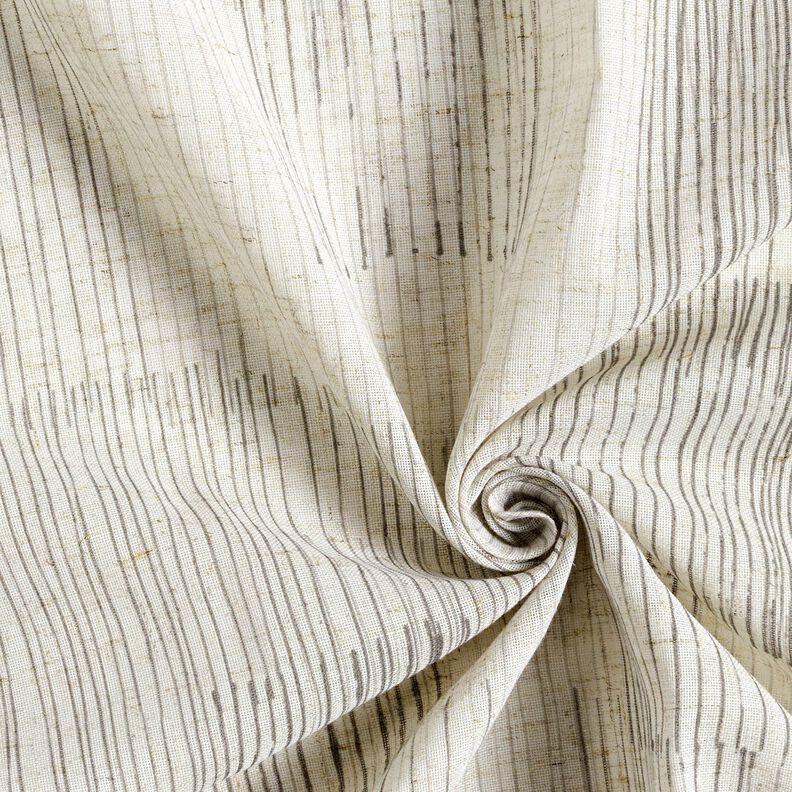 Gardinstof h&oslash;r-miks uregelm&aelig;ssige striber  &ndash; gr&aring;/natur,  image number 3