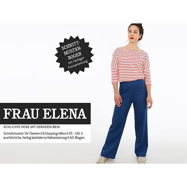 FRAU ELENA - enkle bukser med lige ben, Studio Schnittreif  | XS -  XXL,  image number 1