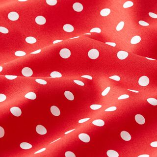 Bomuldspoplin store prikker – rød/hvid, 