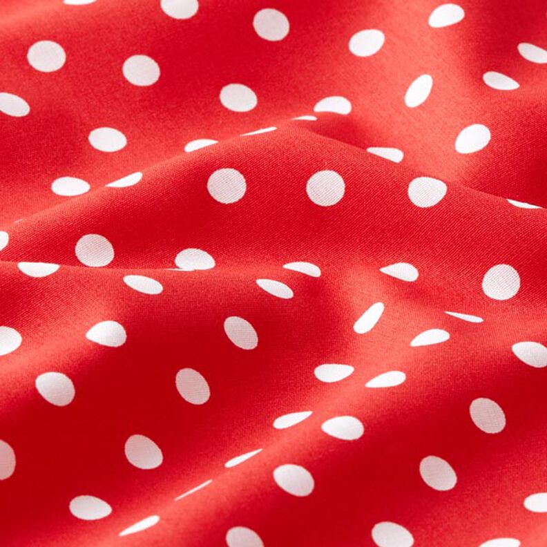 Bomuldspoplin store prikker – rød/hvid,  image number 2