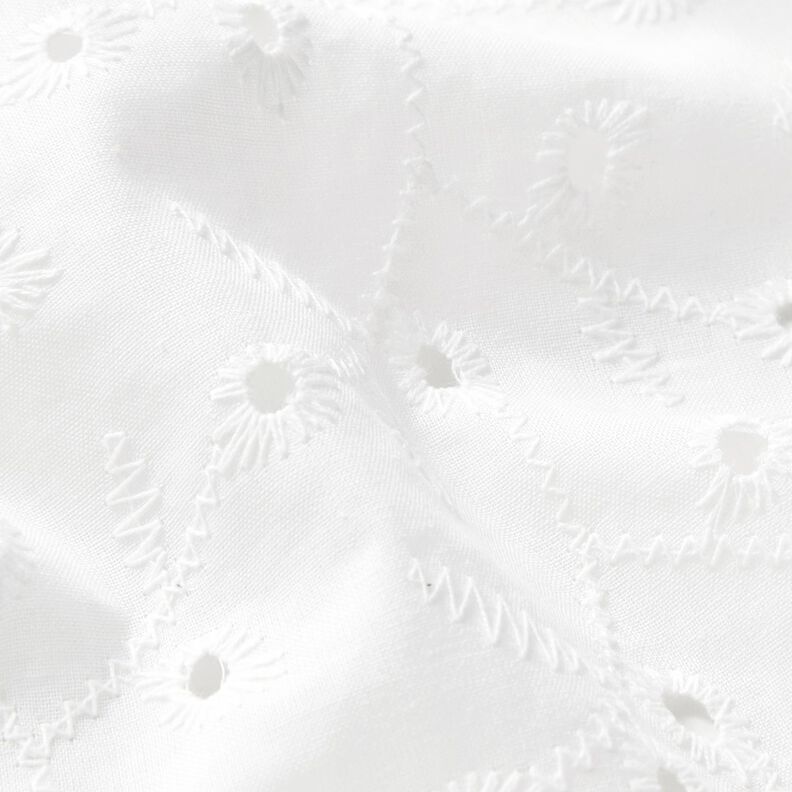 Bomuldsstof hulbroderi blomsterranker – hvid,  image number 2