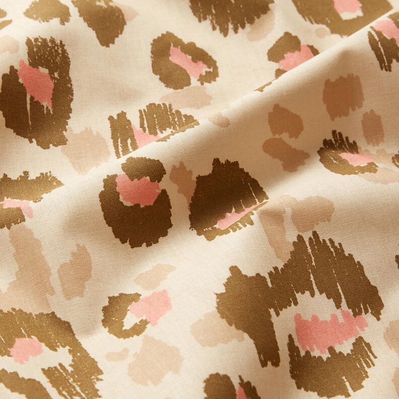 Bomuldspoplin Leom&oslash;nster &ndash; mandel/gammelrosa,  image number 2