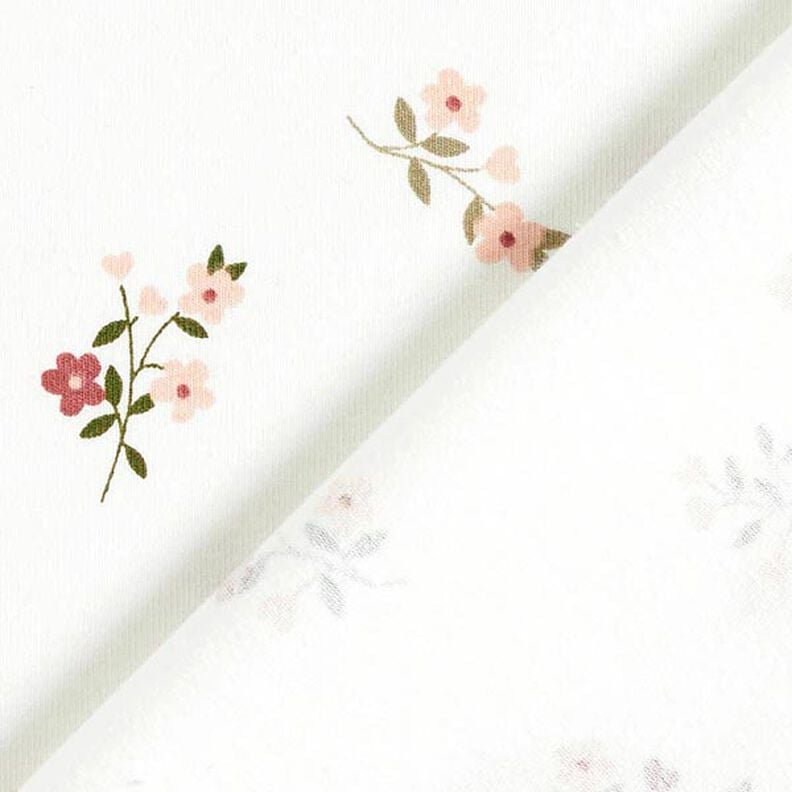 Bomuldsjersey roser og små hjerter – uldhvid,  image number 4