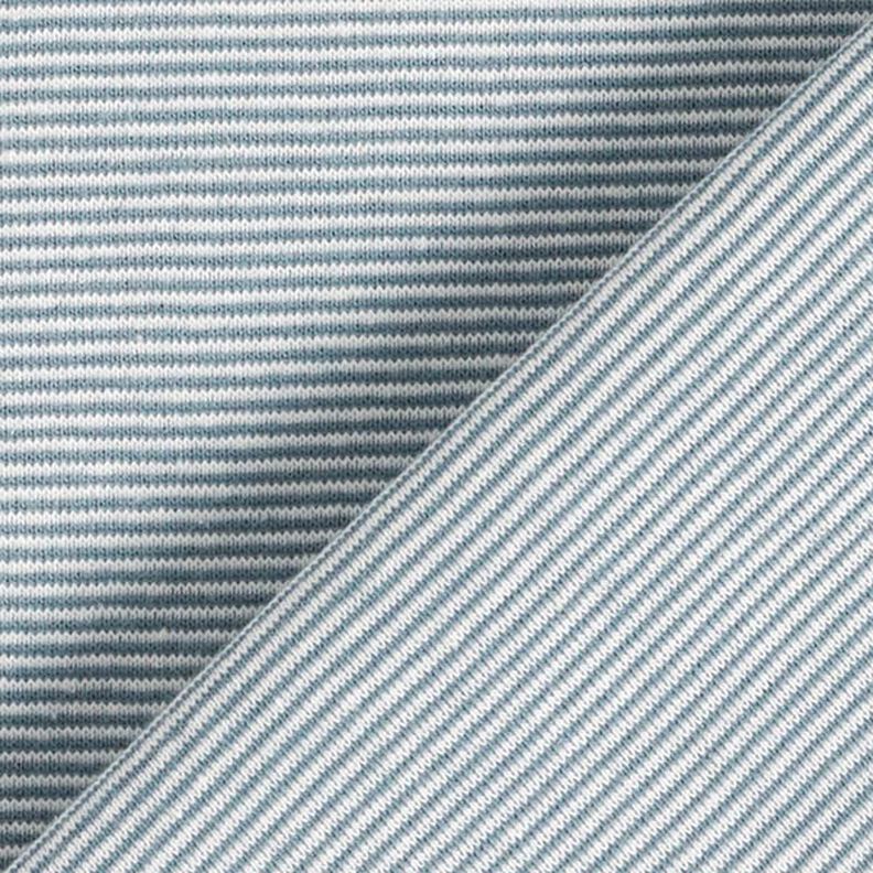 Ribvævet, rørformet stof smalle cirkler – jeansblå/uldhvid,  image number 3