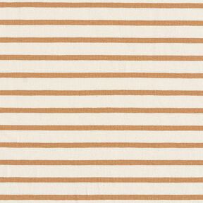 Bomuldsjersey smalle og brede striber – creme/kanel, 