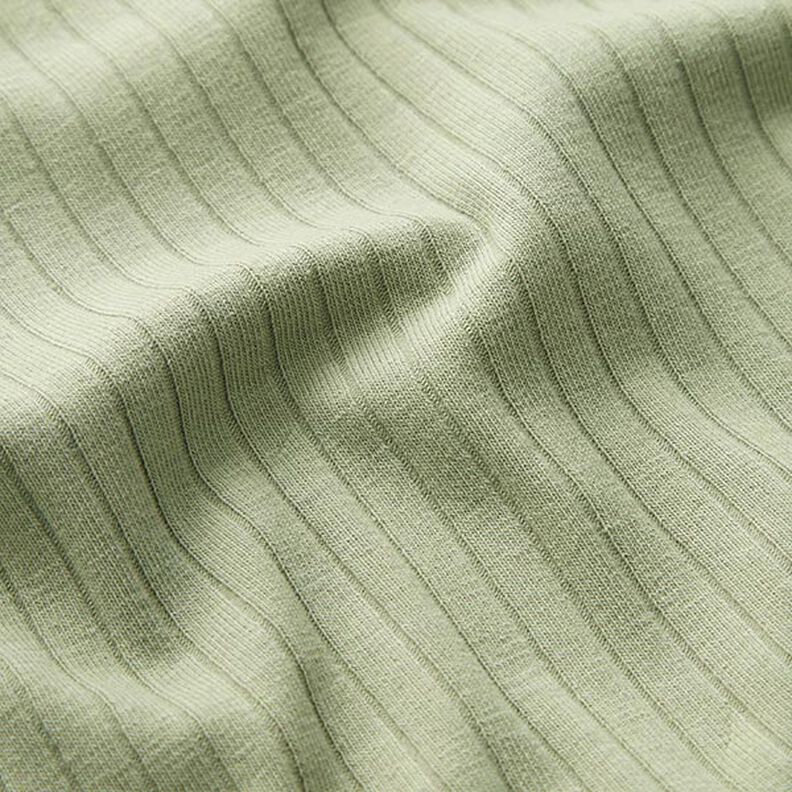 Rib-jersey ensfarvet – pistacie,  image number 3