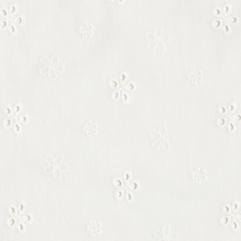 Hulbroderi Blomster med b&oslash;lgede kanter &ndash; hvid,  image number 1