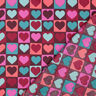 Bomuldspoplin Karo-hjerter | Poppy Fabrics – bourgogne-farvet,  thumbnail number 4
