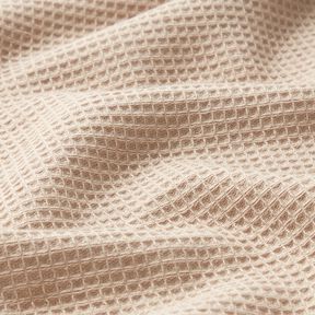 Frottéstof/Vaffelpiqué Ensfarvet – lys taupe, 