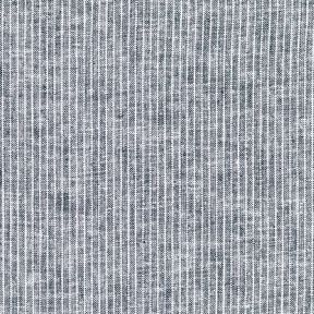 Hør-bomulds-miks smalle striber – natblå/hvid, 