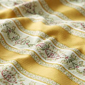 Møbelstof Jacquard Biedermeier Striber – creme/gul, 