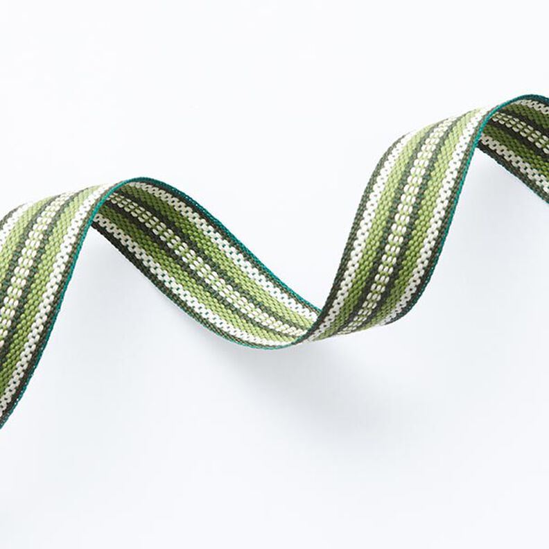 Vævet bånd Ethno [ 15 mm ] – mørkegrøn/græsgrøn,  image number 2