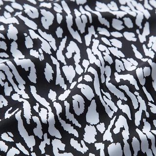 Badetøjsstof Leopardmønster – hvid/sort, 