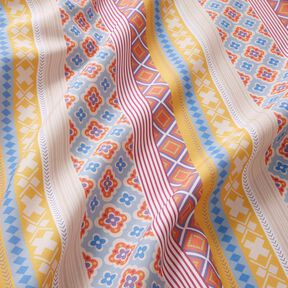 Dugstof stribe-collage – uldhvid/sennep, 