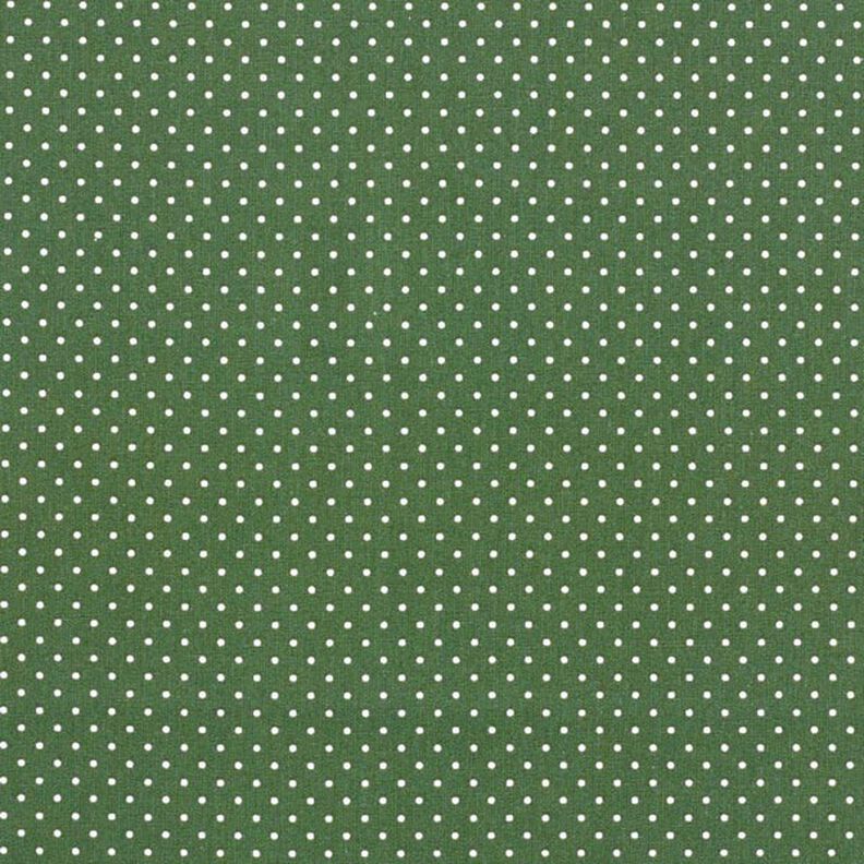 Bomuldspoplin små prikker – mørkegrøn/hvid,  image number 1