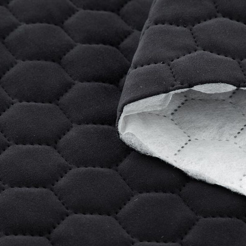Polsterstof quiltet fløjl vokstavle – sort,  image number 3