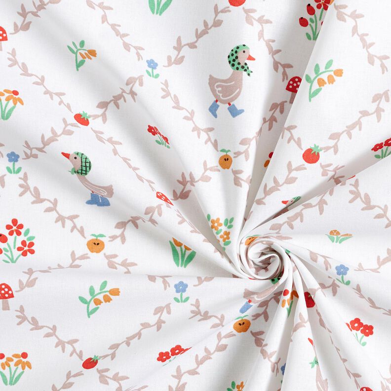 Bomuldspoplin Landhus Gæs – elfenben/mørkebeige,  image number 3