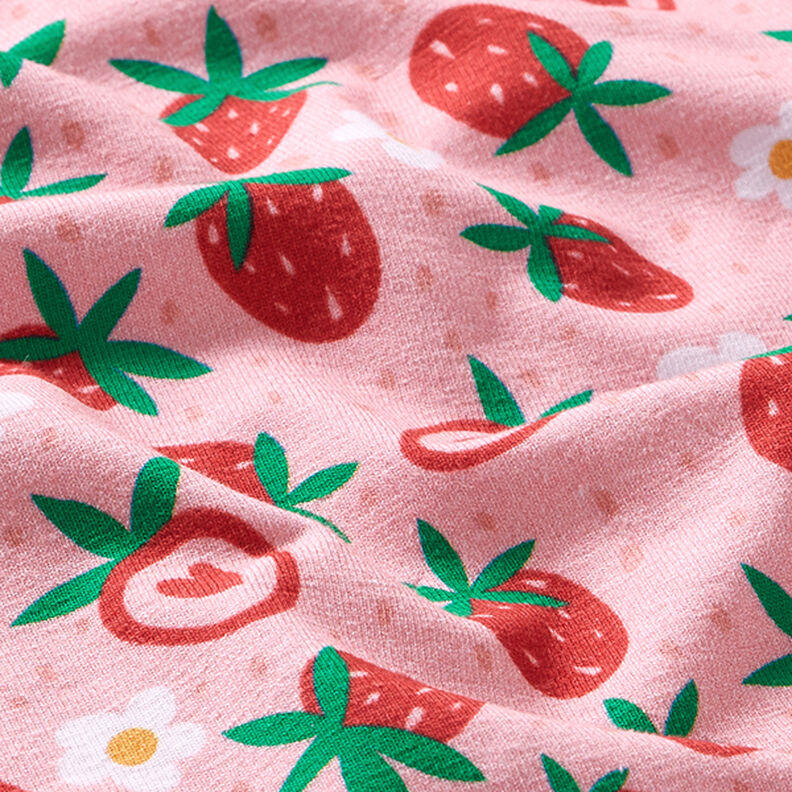 Bomuldsjersey søde jordbær | PETIT CITRON – rosa,  image number 2