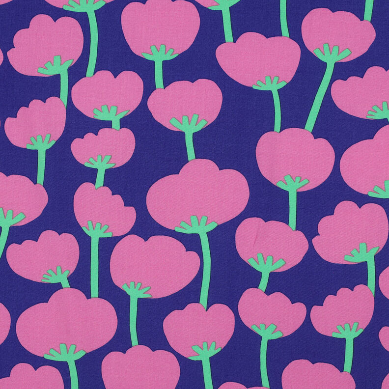 LENZING™ ECOVERO™ viskosestof  Poppies | Nerida Hansen – marineblå/pink,  image number 1