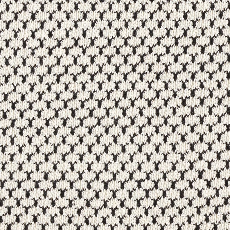 Grofts strik bomuld abstrakte prikker – hvid/marineblå,  image number 1