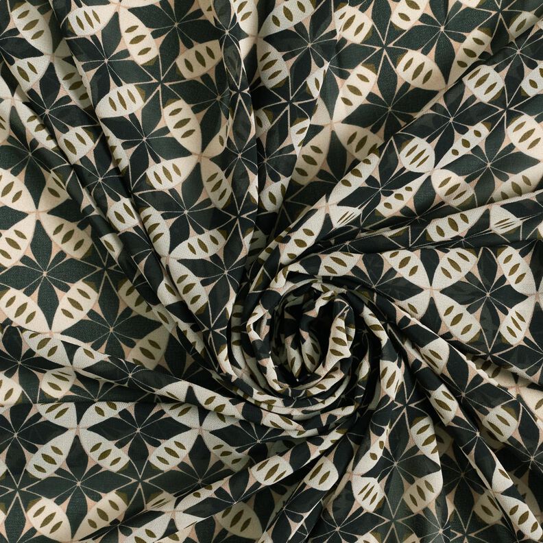 Chiffon cirkler og romber &ndash; sort/uldhvid,  image number 3