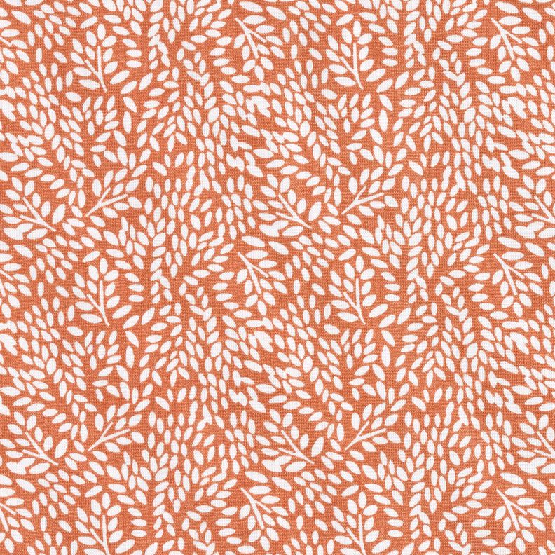 Bomuldsstof Cretonne mini-blade – hummerfarvet/hvid,  image number 1