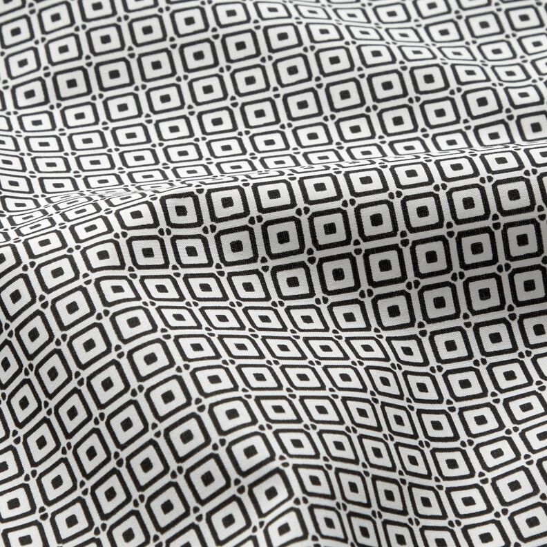 skjortestof med små tern – sort/hvid,  image number 2