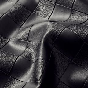 Læderimitat flettet look – sort, 