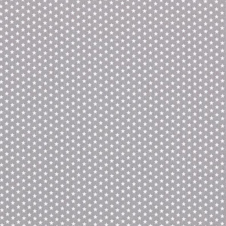 Bomuldspoplin små stjerner – grå/hvid,  image number 1
