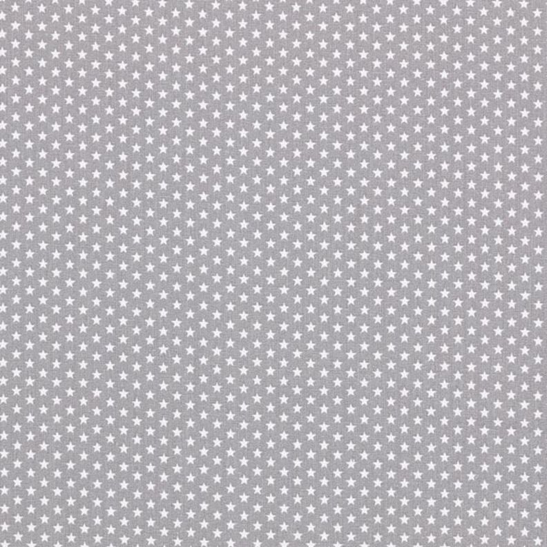 Bomuldspoplin små stjerner – grå/hvid,  image number 1