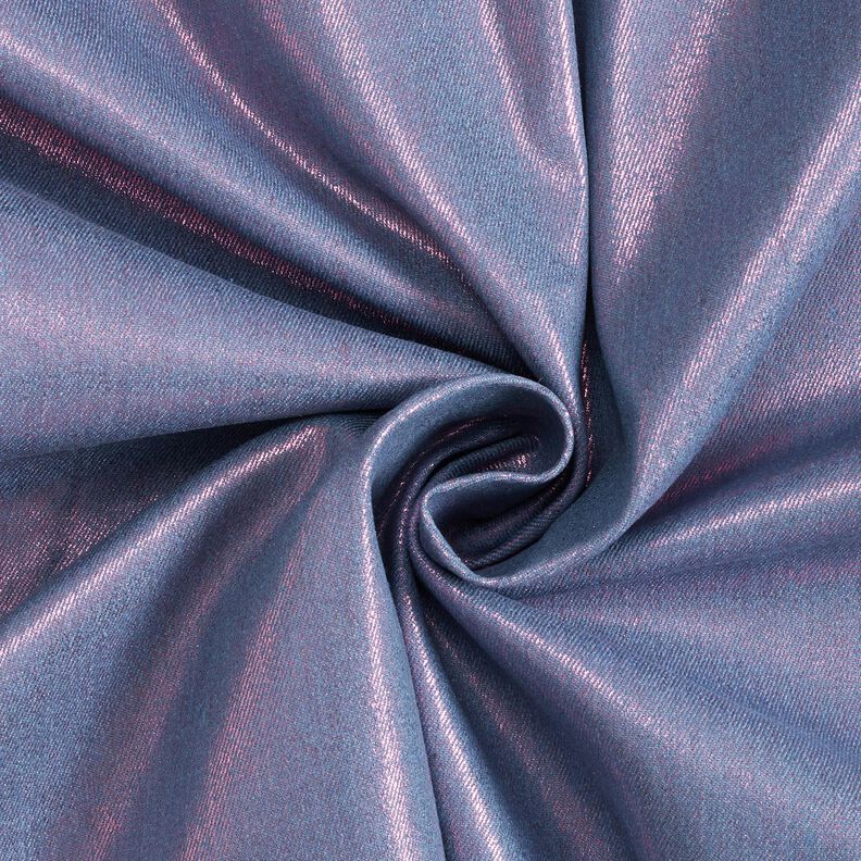 Denim stretch metallic – blågrå/intens pink,  image number 1