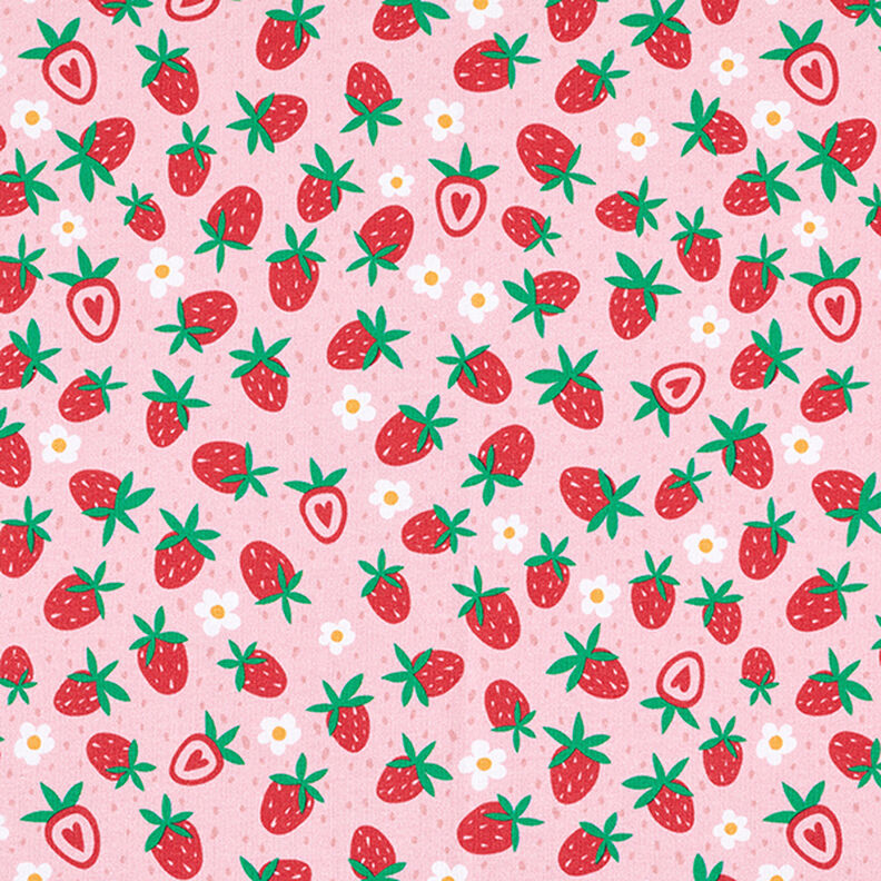 Bomuldsjersey søde jordbær | PETIT CITRON – rosa,  image number 1