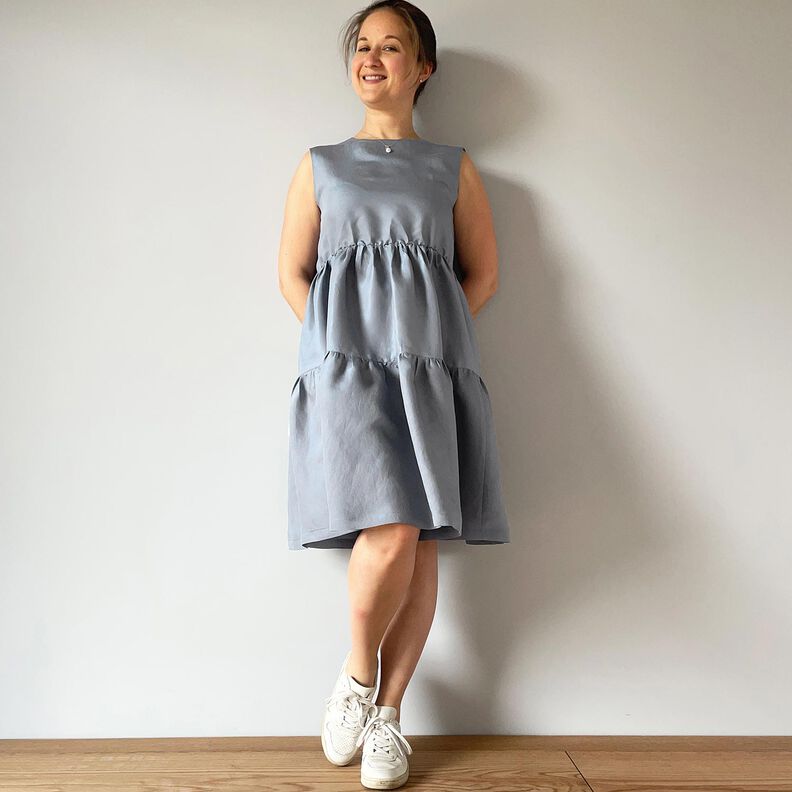 Viskose-mix Stråleglans – dueblå,  image number 8