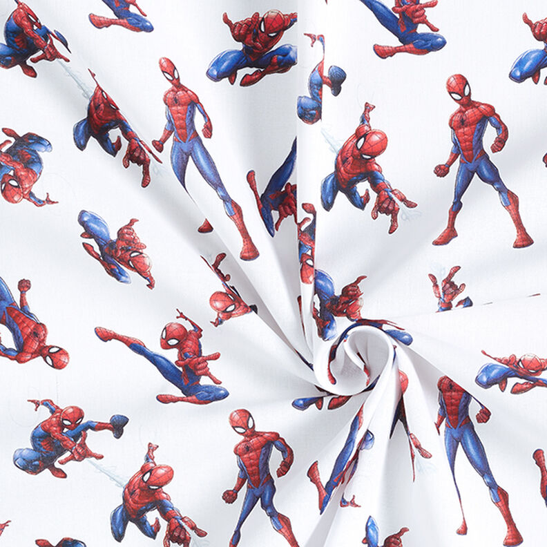 Cretonne Licensstof Spiderman | Marvel – hvid,  image number 3