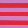 Dekorationsstof Canvas glade striber – pastelviolet/chili,  thumbnail number 1
