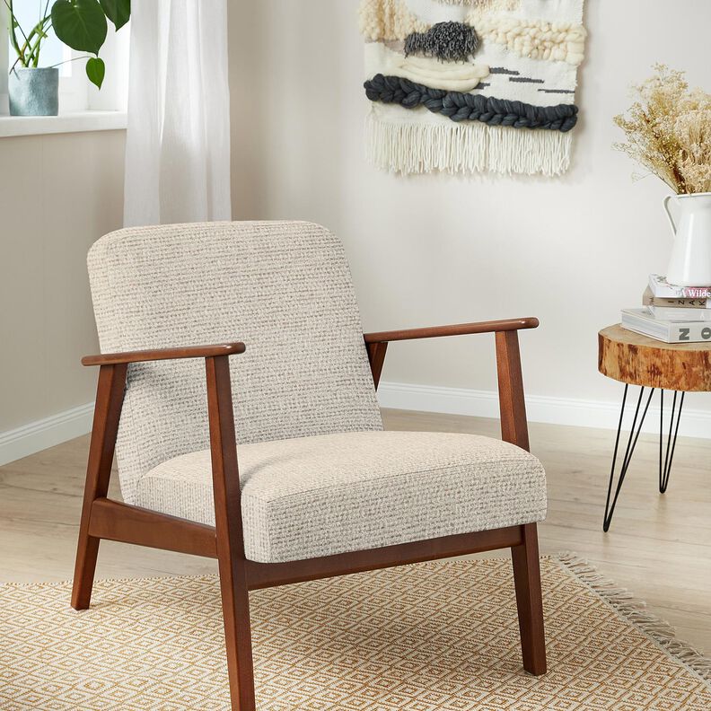 Polsterstof kulørt bouclé-look – lysebeige/cashew,  image number 4