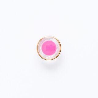 Øskenknap med guldfarvet kant [ Ø 11 mm ] – pink/guld, 