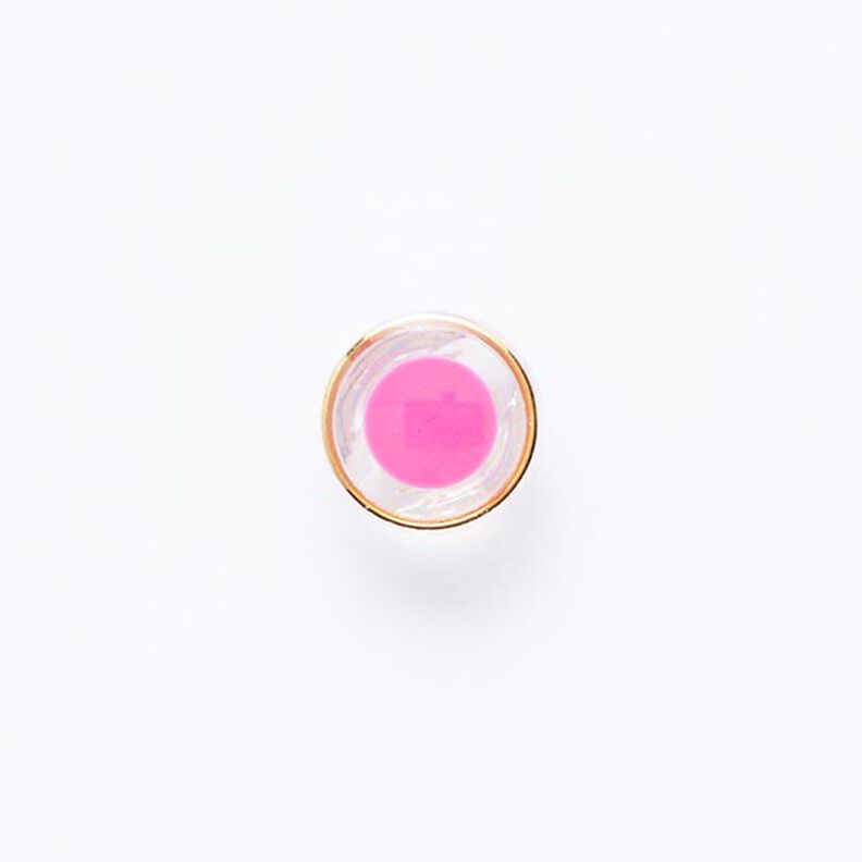 Øskenknap med guldfarvet kant [ Ø 11 mm ] – pink/guld,  image number 1