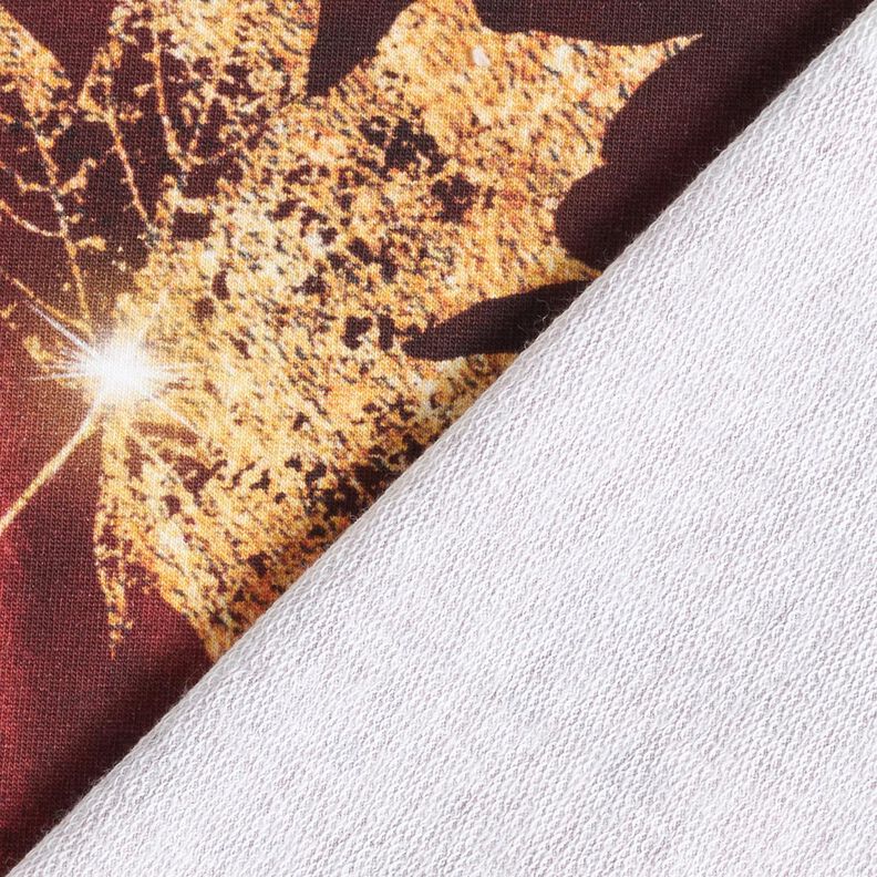 French Terry Gyldent efterår | Glitzerpüppi – bourgogne-farvet/guld,  image number 4