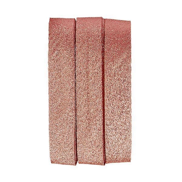 Skråbånd til at stryge på Glitter [20 mm | 2 m] - rosaguld,  image number 1