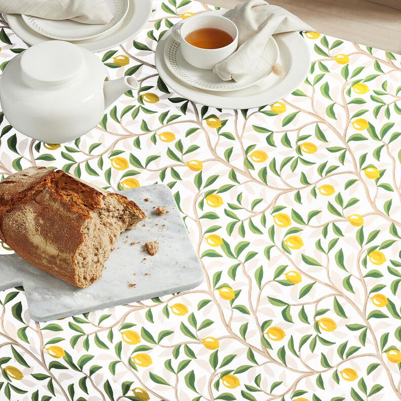 Imprægneret voksdug malede citroner – hvid/Citrongul,  image number 8
