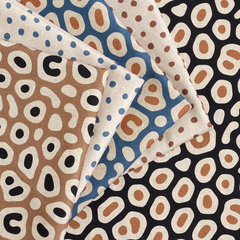 Dekorationsstof Halvpanama abstrakt leopardmønster – lysebrun/cashew,  image number 5