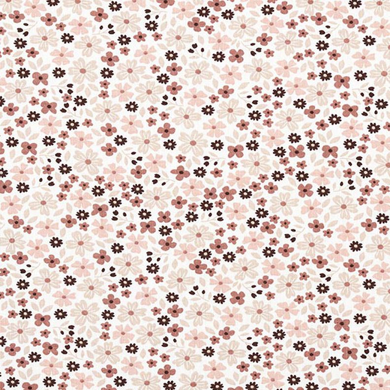 Bomuldsjersey søde små blomster – uldhvid,  image number 1