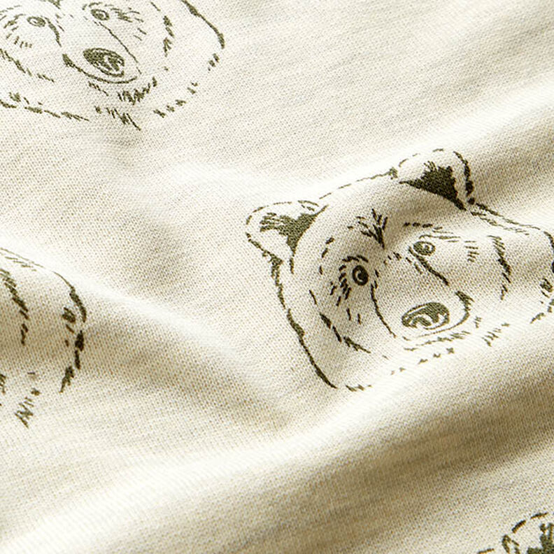 Sweatshirt lodden bjørn – lysebeige/olivengrøn,  image number 2