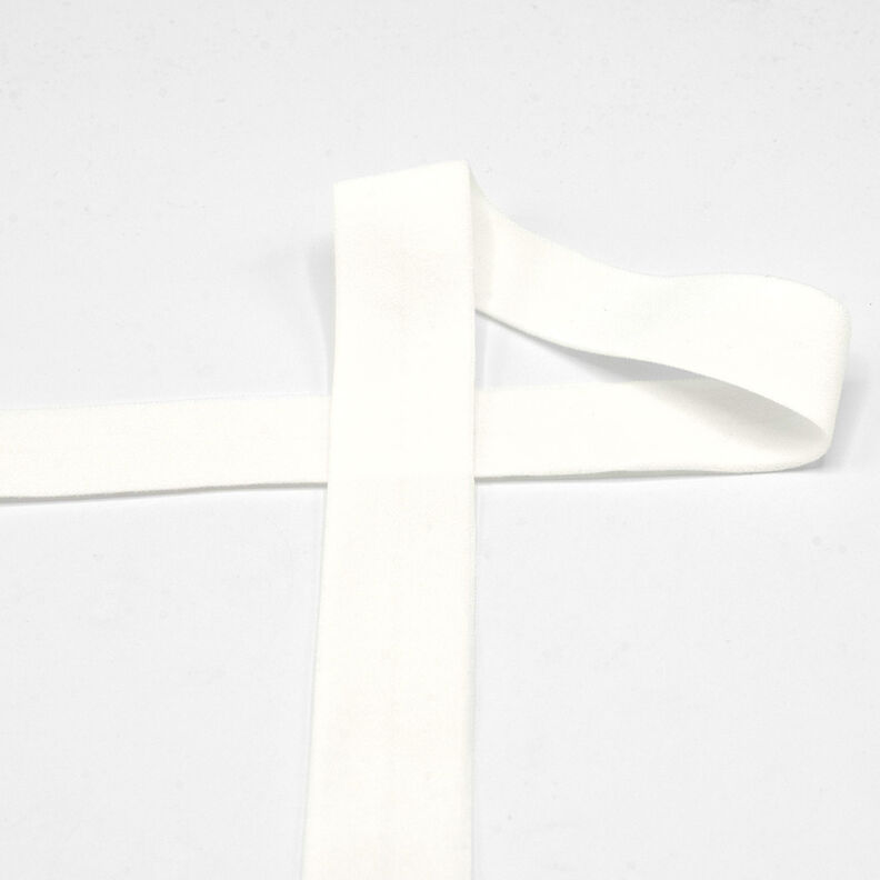 Elastisk kantbånd (skråbånd) mat [20 mm] – hvid,  image number 1