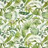Dekorationsstof Halvpanama eksotiske blade – grøn/hvid,  thumbnail number 1