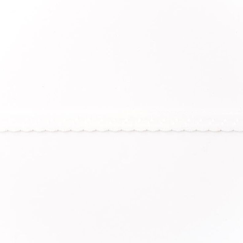 Elastisk indfatningsbånd Blonder [12 mm] – hvid,  image number 1