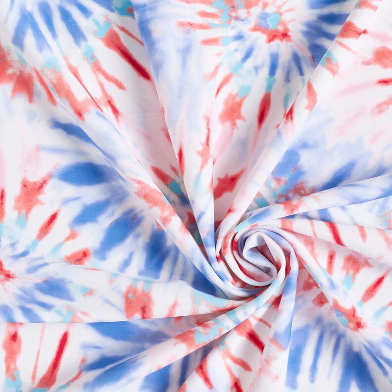 Badetøjsstof Batik-mandala – hvid/chili,  image number 3