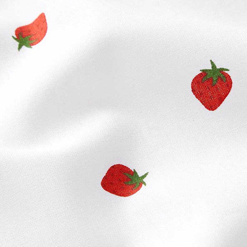 Bomuldspoplin jordbær – hvid,  image number 2